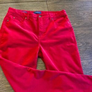 Size 10 Talbots High Waist Red Corduroy Pants
